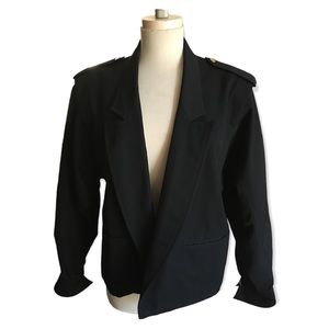Vintage Black Wool Mod Jacket